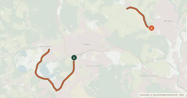 Kartenübersicht der Radroute Lipizzaner Radweg