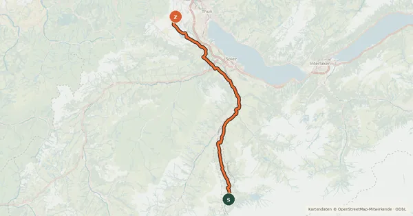 Kartenübersicht der Radroute Lötschberg-Jura