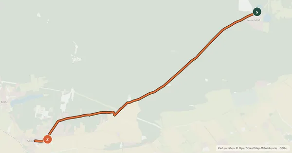 Kartenübersicht der Radroute Löwenberger Land (17) - Kremmen (39)