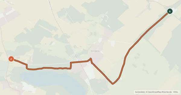 Kartenübersicht der Radroute Löwenberger Land (3) - Löwenberger Land (5)
