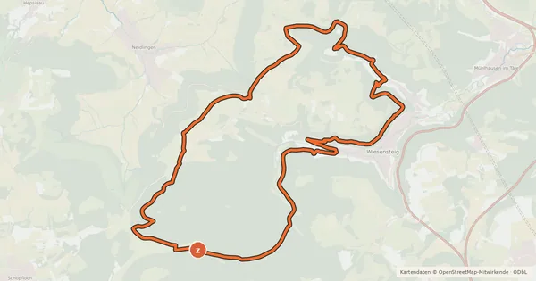 Kartenübersicht der Radroute Löwentrail Reußenstein-Runde