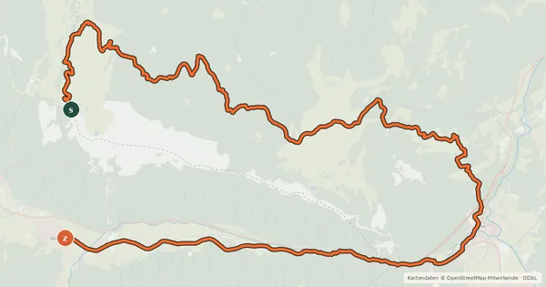 Kartenübersicht der Radroute Loferer Alm Runde