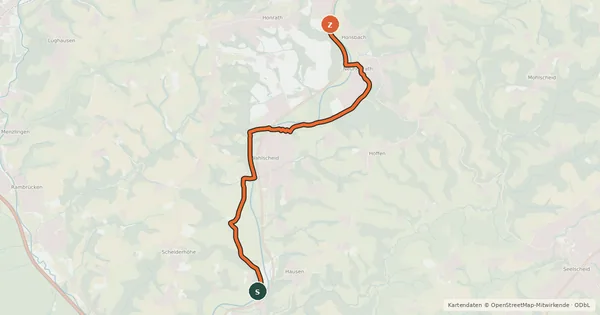 Kartenübersicht der Radroute Lohmar Höngesberg (34) - Agger (36)