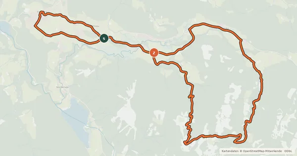 Kartenübersicht der Radroute Loibersbacher Höhe Bike&Hike