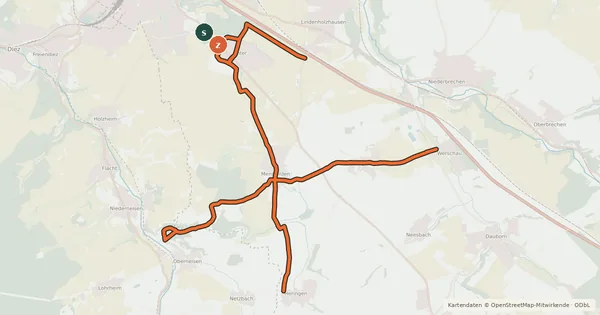 Kartenübersicht der Radroute lokaler Radweg