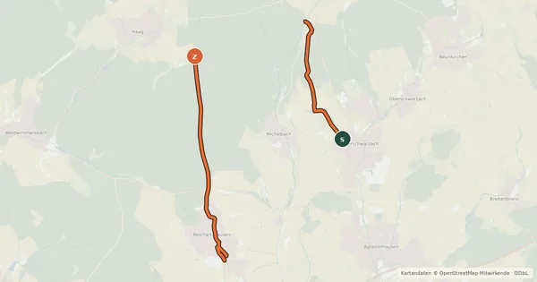Kartenübersicht der Radroute Lokales Radwegenetz Neckar-Odenwald-Kreis