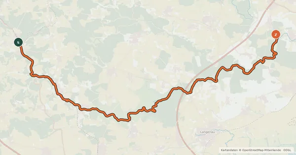 Kartenübersicht der Radroute Lonetalradweg