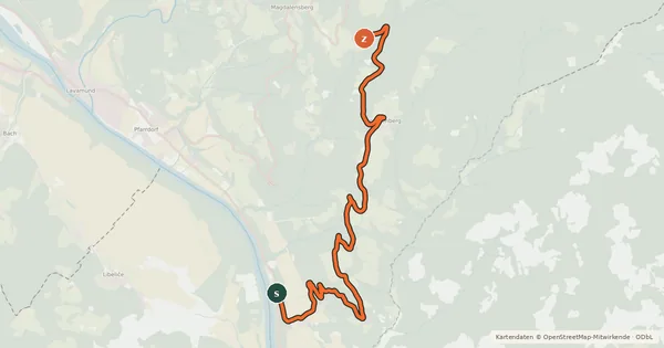Kartenübersicht der Radroute Lorenzenberg