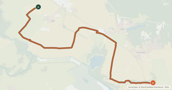 Kartenübersicht der Radroute Luchradweg