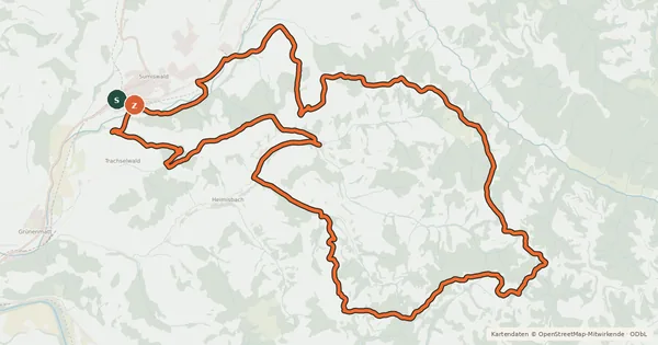 Kartenübersicht der Radroute Lüdere Bike
