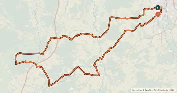 Kartenübersicht der Radroute Lüneburger Heidetour