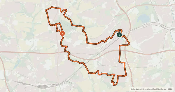 Kartenübersicht der Radroute Lütgendortmunder Rundtour