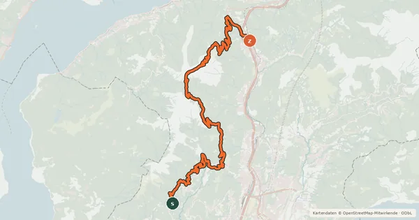 Kartenübersicht der Radroute Lugano Bike Tappa 3