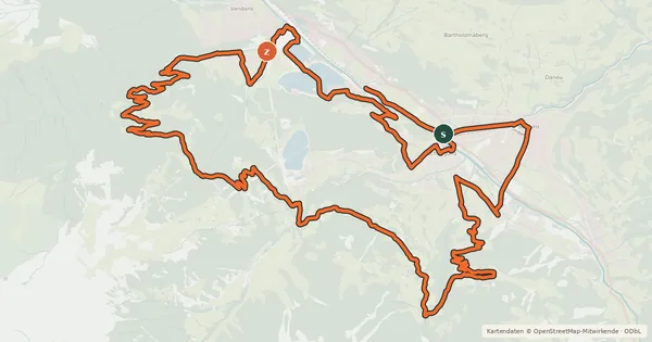 Kartenübersicht der Radroute M1 - sportlich / Montafon Mountainbike Marathon
