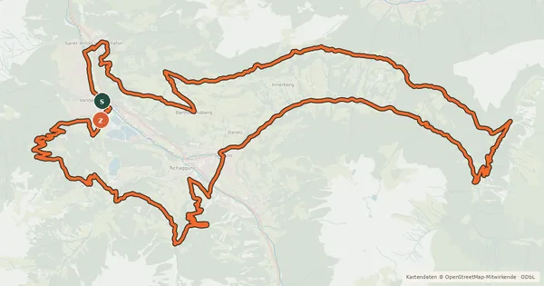 Kartenübersicht der Radroute M2 - anspruchsvoll / Montafon Mountainbike Marathon