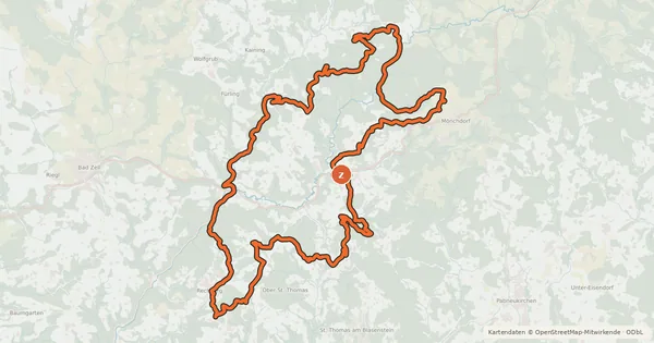 Kartenübersicht der Radroute M2 Pierbach-Tour