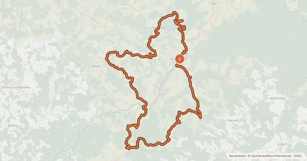 Kartenübersicht der Radroute M3 Königswieser Runde