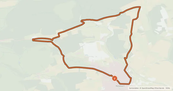 Kartenübersicht der Radroute M4 - Um Weddel und Bromberg