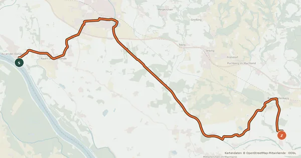 Kartenübersicht der Radroute Machlandweg