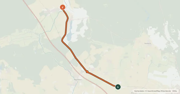 Kartenübersicht der Radroute Märkisch Linden (31) - Temnitzquell (32)