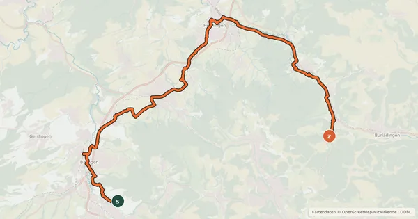 Kartenübersicht der Radroute Mammut-Tour