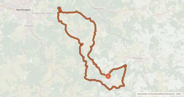 Kartenübersicht der Radroute Marbacher Gestütsradweg - Großrunde