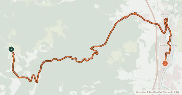Kartenübersicht der Radroute Maria Waldrast