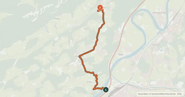 Kartenübersicht der Radroute Mariastein