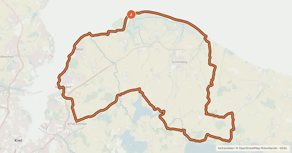 Kartenübersicht der Radroute Maritim-Route