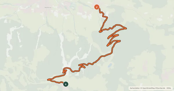Kartenübersicht der Radroute Markbachjoch