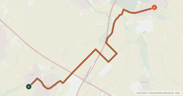 Kartenübersicht der Radroute Meckenheim Ersdorf (91) - Wachtberg Adendorf (92)