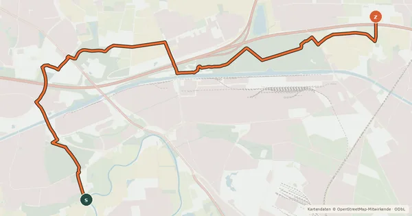 Kartenübersicht der Radroute Mecklenheide