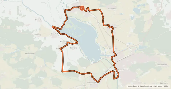 Kartenübersicht der Radroute Meister Radelbar 2