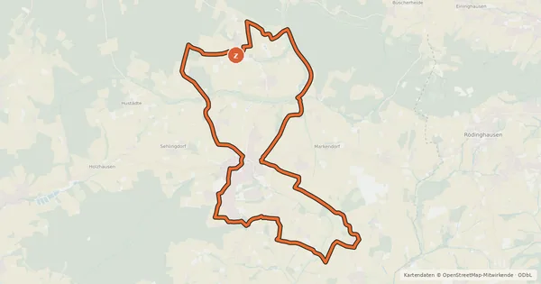 Kartenübersicht der Radroute Melle 2 - Rundweg Melle-Buer