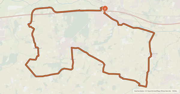 Kartenübersicht der Radroute Melle 3 - Rundweg Riemsloh/Bruchmühlen
