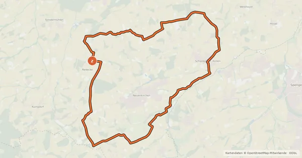 Kartenübersicht der Radroute Melle 4 - Rundweg Neuenkirchen