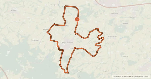 Kartenübersicht der Radroute Melle 5 - Rundweg Wellingholzhausen