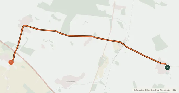 Kartenübersicht der Radroute Meyenburg (93) - Meyenburg (96)