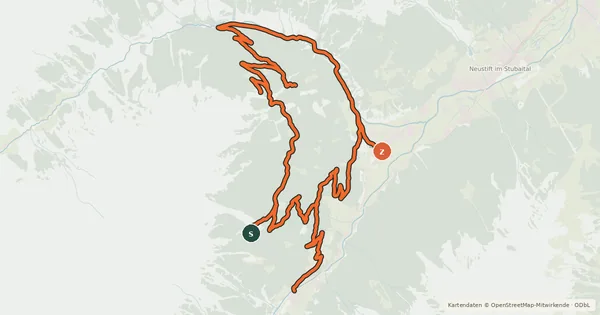 Kartenübersicht der Radroute Milderer Berg