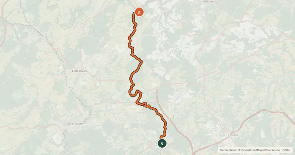 Kartenübersicht der Radroute Mineralquellen Route