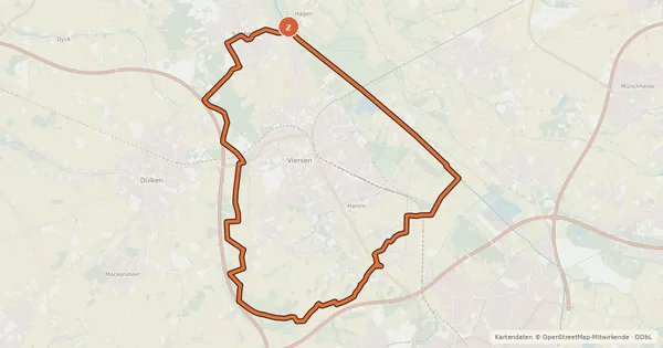 Kartenübersicht der Radroute Mispelroute