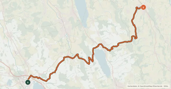 Kartenübersicht der Radroute Mittelländer Hügelroute