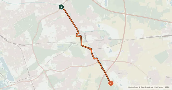 Kartenübersicht der Radroute Mittellandkanal