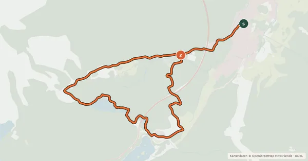 Kartenübersicht der Radroute Mittersee
