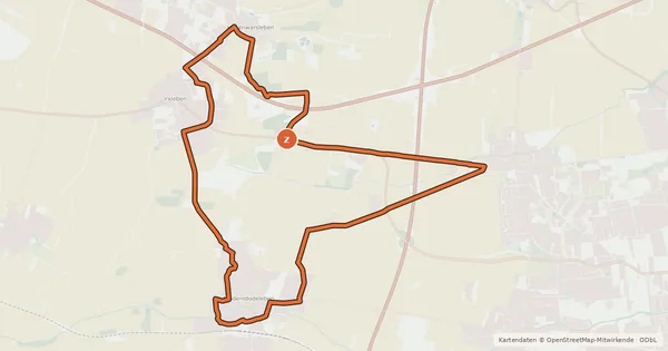 Kartenübersicht der Radroute Mittlerer Holunderradweg