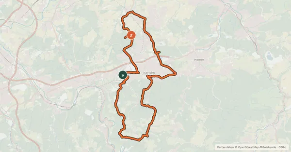 Kartenübersicht der Radroute MK Stromer Route A