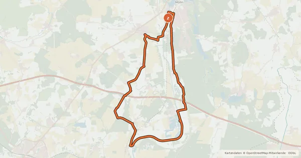 Kartenübersicht der Radroute Mölln Tour 3