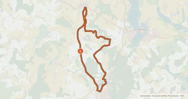 Kartenübersicht der Radroute Mölln Tour 4