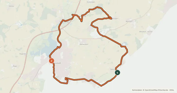 Kartenübersicht der Radroute Mönchsweg-Tour