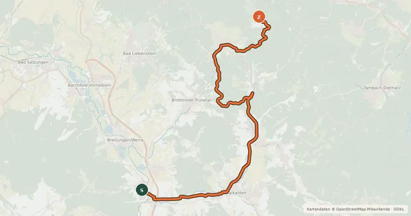 Kartenübersicht der Radroute Mommelstein-Radweg